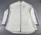 Nike Taped Poly Sportswear Retro Track Men's Jacket Large  White Blue Aj2681-133