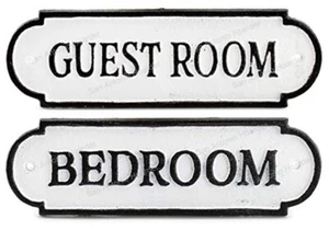 Room Sign w/Daisy-Antique Nails, FAUX White Cast Iron, Made w/Photo PAPER (READ) - Picture 1 of 19