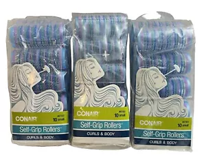 NEW 3 Pk Conair Small Self Grip Rollers Curls & Volume 30 Total Curlers Body - Picture 1 of 2