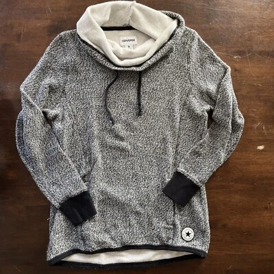 Suéter Converse All Star Cuello Capucha Mujer Bolsillo Pequeño Manga Larga Gris Foto 1 de 4