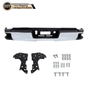Chrome Rear Bumper Assembly For Sierra Silverado 2500 3500HD 2015-18 2019 Steel - Picture 1 of 20