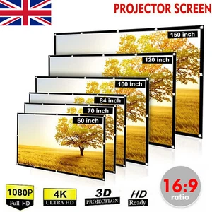 Foldable Portable Projector Screen 16:9 HD Outdoor Home 3D Movie Cinema Theater - Picture 1 of 17