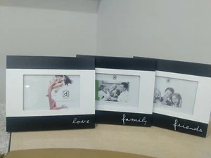 Setx3 Black/White timber "Santorini" Photo Picture Frame 4x6 Friends Family Love - Picture 1 of 11