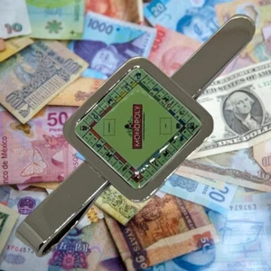 ¡Único! MONOPOLY TIE CLIP cromo PIN diseñador LONDRES juego de mesa RETRO novedad - Imagen 1 de 2