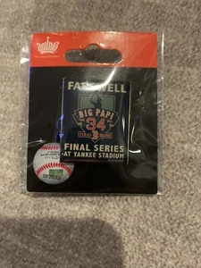 BOSTON RED SOX DAVID ORTIZ PIN FINAL SERIES YANKEE STADIUM BIG PAPI MLB Rare - Picture 1 of 1