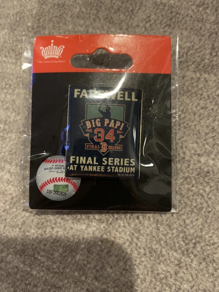 BOSTON RED SOX DAVID ORTIZ PIN FINAL SERIES YANKEE STADIUM BIG PAPI MLB Rare - Image 1 of 1