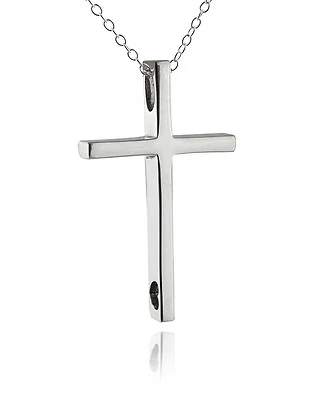 Collar Cruz - Plata de Ley 925 - Colgante 3D Recorte Corazón Fe Religiosa Foto 1 de 4