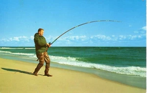 SURF FISHING FOR STRIPED BASS ON CAPE COD  - PC3615 - Picture 1 of 2