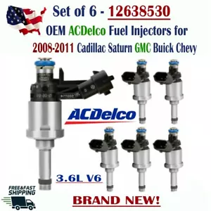 OEM ACDelco x6 Fuel Injectors for 2008-2011 Cadillac CTS 3.6L V6 #12638530 - Bild 1 von 16