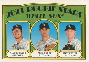 Matt Foster / Dane Dunning / Zack Burdi 2021 Topps Heritage Rookie Card #208 RC