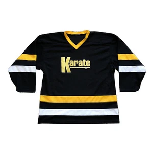 Vintage Kobe Hockey Trikot Karate schwarz gelb 90er Herren Größe XL - Bild 1 von 12