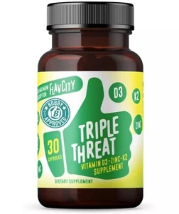 Vitamin D Supplement Triple Threat 3-in-1 Immune Support Vitamins D3, Zinc, K2 - Picture 1 of 4