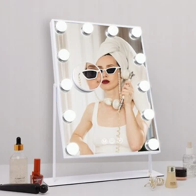 MARKENLOS Hollywood Spiegel mit Beleuchtung 12 Dimmer LED Schminkspiegel 3 Farbtemperatur