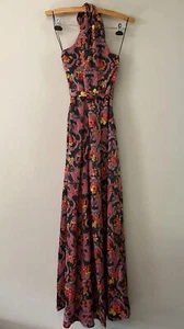 Neu mit Etikett ModCloth We'll Meet Again Neckholder-Maxikleid für Damen schwarz Paisley Größe 2 - Bild 1 von 11