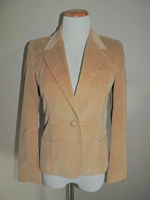 WOMENS SILVER UNICORN TAN CORDUROY 100% COTTON 1 BUTTON BLAZER SIZE 5 - Image 1 of 4