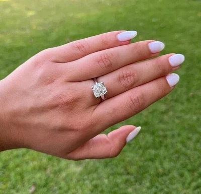 Best Seller ! 1 Carat Cushion Cut Lab Grown/CVD Diamond Ring 925 Silver - Image 1 of 4