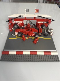 Vtg LEGO Racers: Ferrari F1 Pit Set (8375) Set Complete 2004 Retired