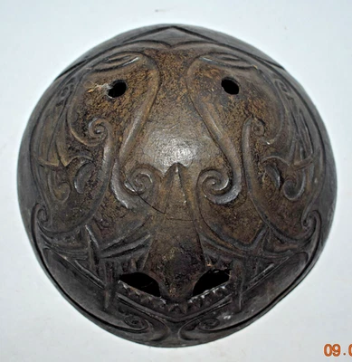 SALE! DAYAK SHAMAN COCONUT MASK, REAL DEAL! 7" PROV Foto 1 de 3