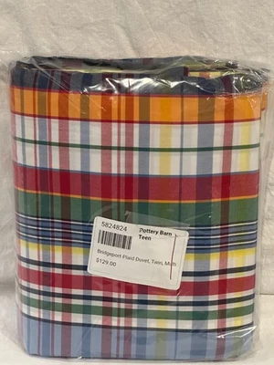 Pottery Barn Teen Bridgeport Plaid TWIN Duvet Cover New w/o tags $129 - Image 1 of 4