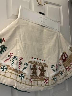 Cupcakes & Cashmere Tree Skirt Gingerbread Houses Candy Treats Bows 55” NWT - Image 1 of 4