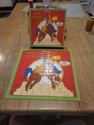 Vintage  Bart Simpson  Simpsons 1990 Puzzle 250 Pc Milton Bradley Complete Rodeo - Image 1 of 4