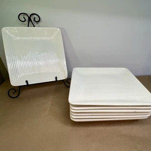 Juego de 8 platos cuadrados acanalados vintage de porcelana - Max Roesler & Erphila Alemania  - Imagen 1 de 14