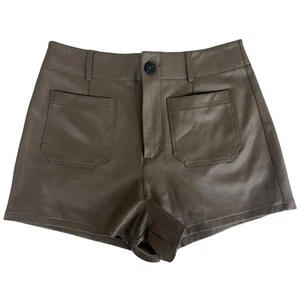 Anthropologie Maeve The Colette Kunstleder braun taupe kurze Taschen Größe 31 - Bild 1 von 8