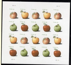 2013 33 Cent Äpfel voller 20er Bogen, Scott #4727-4730, postfrisch NH - Bild 1 von 1
