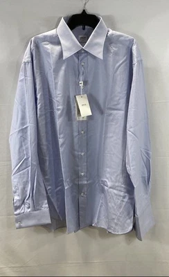 Armani Collezioni Luxury Blue Contrast Collar French Cuff Shirt Made in Italy - Image 1 of 4