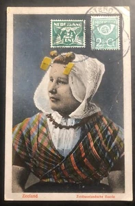 1925 Amsterdam Netherlands Picture postcard Cover To Cairo Egypt Zeeland Woman - Picture 1 of 2