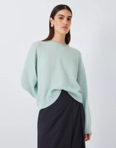 John Lewis Cashmere Boxy Fit Jumper, Light Green, UK 14, RRP £99 - Picture 1 of 12