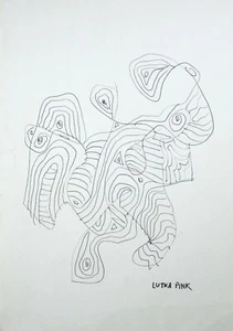 Lutka Pink - Drawing Original - Felt - Zig Zag 21 - Picture 1 of 2