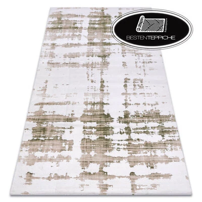 Modern Thick And Dense Woven Rugs " Dizayn " Acrylic 8842 Green Beige Exclusive - Image 1 of 4