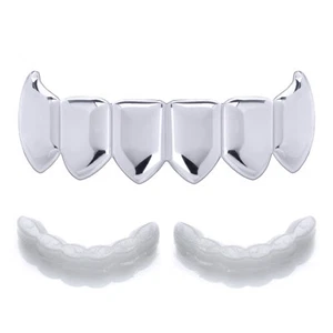Rapper GRILLZ Small Fang Silver Plated Bottom Teeth S001 S 1 extra Molding Bar - Picture 1 of 3