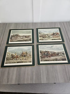 Vintage Equestrian Place Mats Set Of 4 Pimpernel Kitchen Mats - Picture 1 of 17