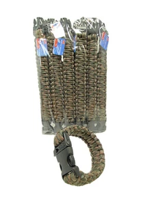 Paracord Armband Grün Camouflage Cobra Camo 9" Pfeife Survival 16 Stück - Bild 1 von 9