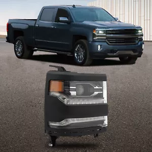 For 2016-2018 Chevrolet Silverado 1500 LED Headlight Headlamp w/DRL Passenger RH - Picture 1 of 16