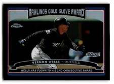 2006 TOPPS CHROME #259 VERNON WELLS GOLD GLOVE AWARD BLACK REFRACTOR /549