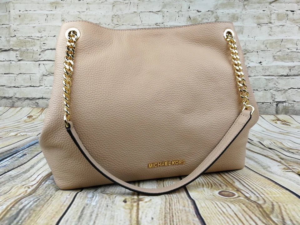 Michael Kors 35f7gtte3l Jet Set LG Chain Shoulder Bag Tote Pebble Leather