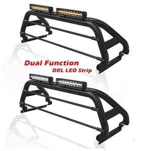 BLACK Roll Bar + LEDs + LED Light Bars + Tonneau Cover For Ford Ranger 2016-2023 - Picture 1 of 10
