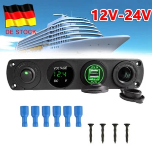 12V Auto KFZ Zigarettenanzünder Steckdose mit Dual-USB Ladegerät Buchse Einbau - Zdjęcie 1 z 12