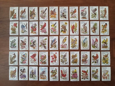 1982 BIRDS AND FLOWERS - 50 FIRST DAY COVERS AND MNH STAMPS + MINT SET ALBUM - Image 1 of 4