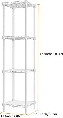 Metal Storage 4 Tier Wire Rack Pantry Shelving Kitchen Wire Shelves 12"*12"*47" - Image 1 of 4