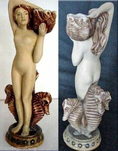 Antique RSTK Amphora Figurine Woman Seahorses Pelicans Jewels Austrian (2138) - Picture 1 of 4