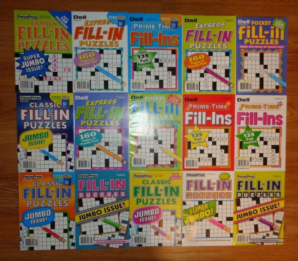 Lot of 10 Penny Press Fill-Ins Puzzle Books UNSORTED Famous Classic Favorite - Image 1 of 1