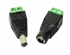 Power Supply Barrel Jack 5.5 x 2.1mm Screw Terminal Male Female LED, Camera - Picture 1 of 6