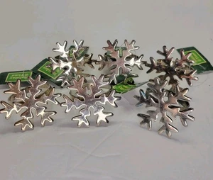 Juego de 6 servilletas de metal tono plata para vacaciones de Navidad - Imagen 1 de 7