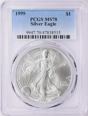 American Silver Eagle 1999 $1 1 OZ graduación profesional MS 70 Foto 1 de 4