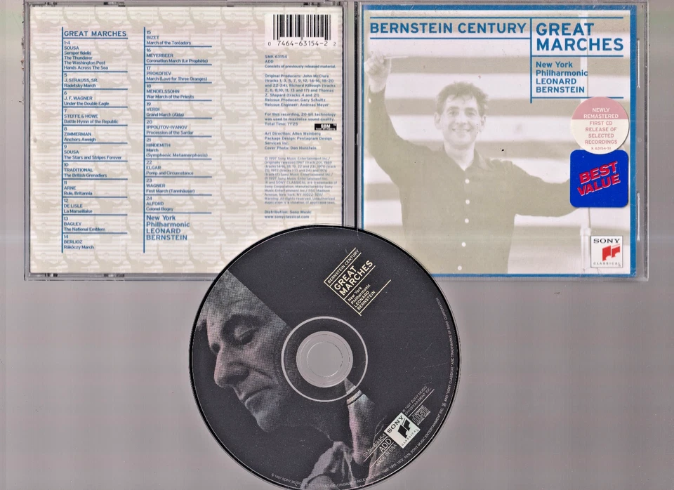 Conducts Great Marches by Leonard Bernstein (CD, 1997) Nice! #1225CM Foto 1 de 1