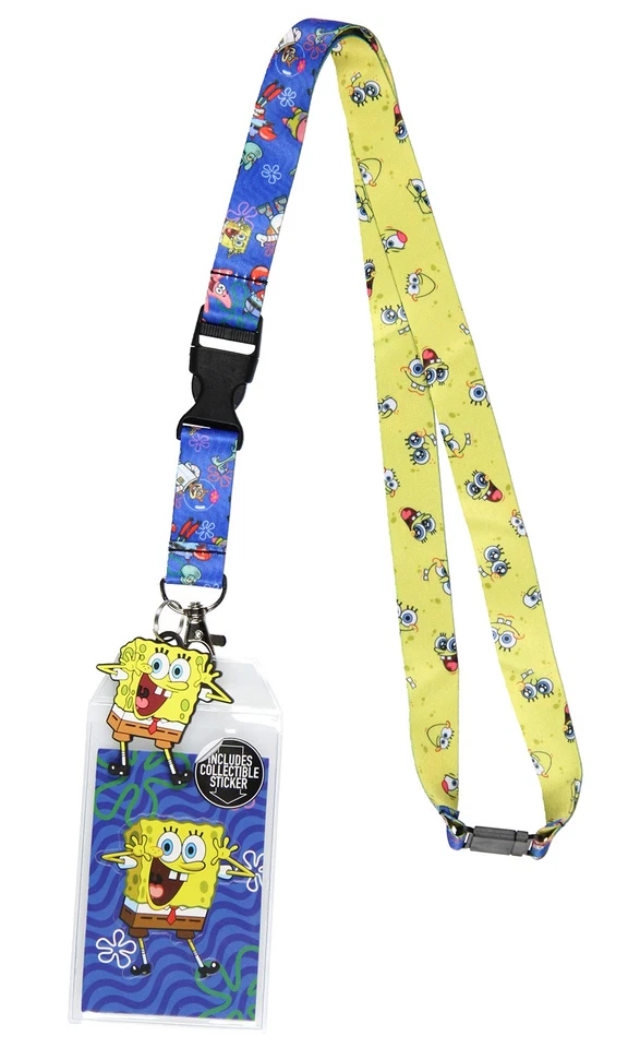 SpongeBob SquarePants ID Badge Holder Lanyard With Collectible Sticker - Image 1 of 4